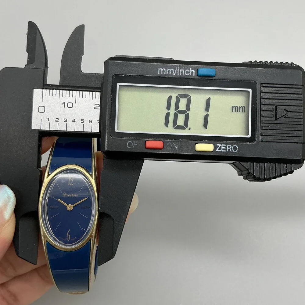 Vintage Lucerne Womens Watch 18mm Blue Dial Gold Tone Swiss Manual Wind 6.25